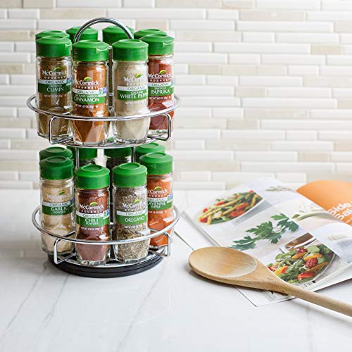 McCormick Two Tier Chrome Organic Spice Rack (Perfect Holiday Gift for