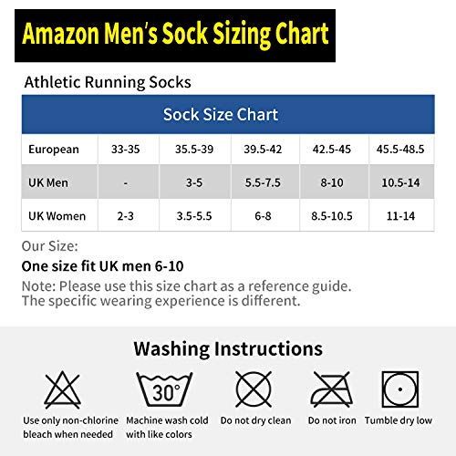 Youerls Sport Socks Men Cushioned Casual Crew Socks Thick Socks Cotton Work Socks for Men Women Breathable School Socks for Boy Hiking Running Trekking Walking Athletic Socks 5 Pairs, Size UK 6-10