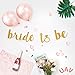 Rose Gold Bachelorette Party Decorations | Premium Bachelorette Shower Decorations Including 12 Balloons, 1 Tiara, 1 Ring Balloon, 1 Gold Banner, 1 Rose Gold Picture Background, and 1 Bride to Be Sash