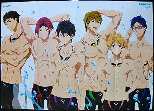 Amazon Free 特大ポスター 山崎宗介 松岡凛 七瀬遙 橘真琴 葉月渚 竜ヶ崎怜 水着アニメ アニメ 萌えグッズ 通販