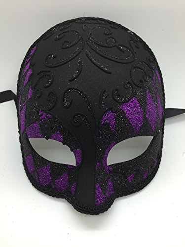 New Checker Face Design Masquerade Mask Halloween Mask (puprle)