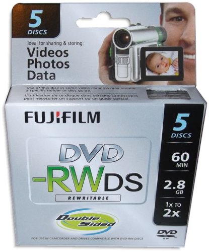 FujiFilm 2X 2.8GB Mini Double-Sided DVD-RW 10-Pak in Jewel Cases