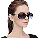 LianSan Fashion Oversized Women Uv400 Protection Polarized Lady Sunglasses Gold Flower Full Frame Sunglasses Gd103 (Black)