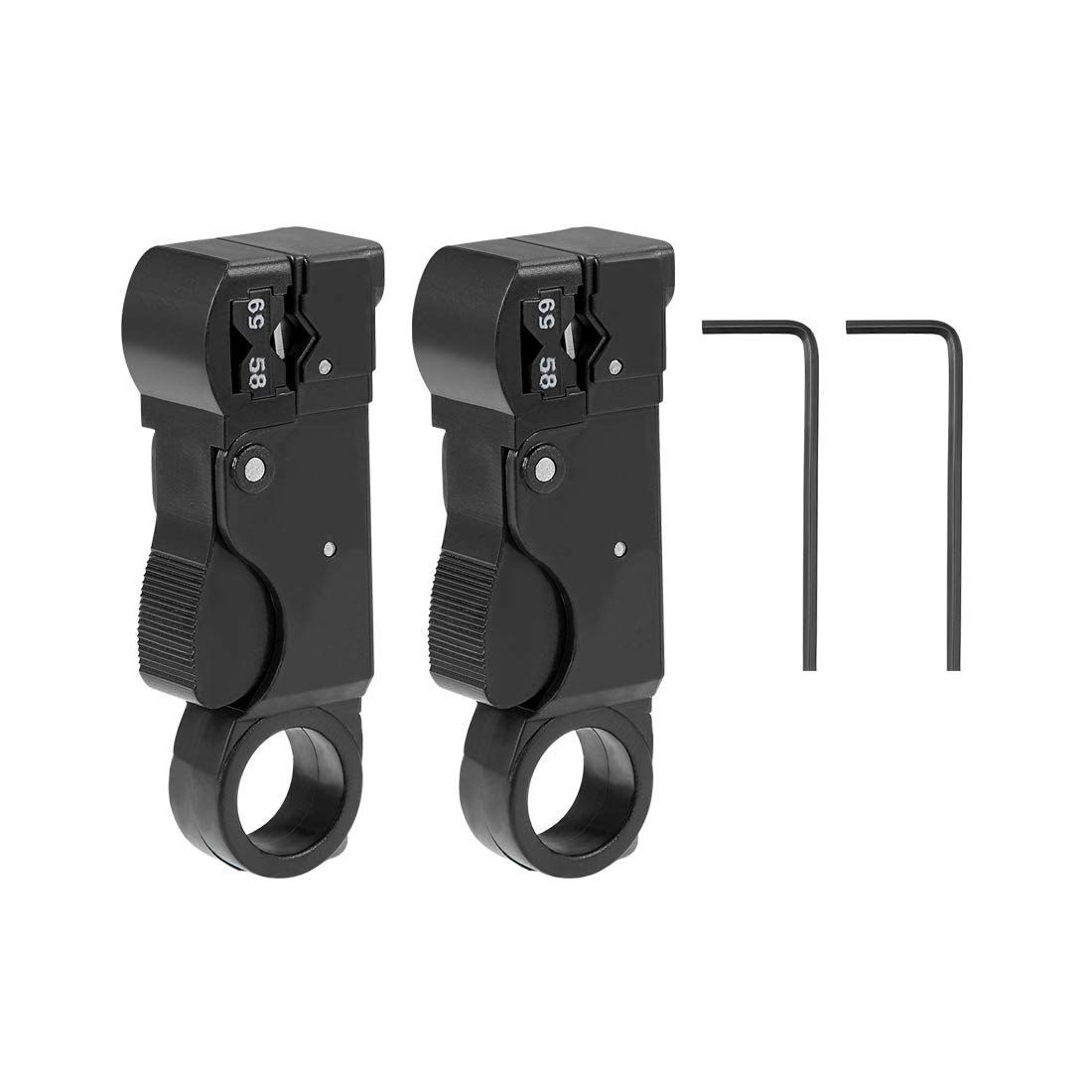 sourcing map Rotary Coax Coaxial Cable Stripper Cutter Tool for RG58 RG59 RG62 RG3c RG4c, 3-Blades Model 2pcs