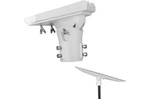 PowGrow Pipe Adapter Pole Mount for Starlink Gen 3, Adjustable Pole Mount Adapter Kit for Starlink Standard Dish V3, Aluminum Alloy, White
