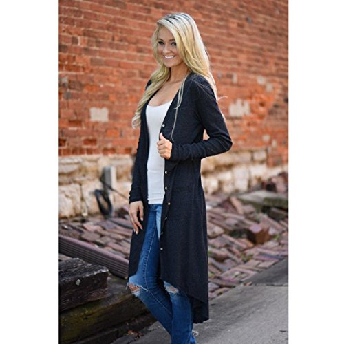 Bokeley Women Cardigan, Hot Sale!Women Loose Sweater Long Sleeve Knitted Cardigan Outwear Jacket Coat (Black, L) - Thumbnail 3