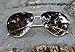 Freckles Mark Oversized Aviator Sunglasses Vintage Retro Gold Metal Frame Colorful Lenses 62mm (Gradient Brown Gold)