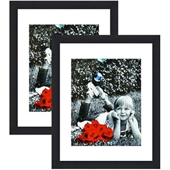 11x14 Inch Picture Frame Black (2-pack) - HIGH DEFINITION GLASS FRONT COVER - Displays 11 by 14