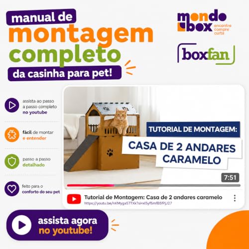 Casinha de Gato MDF CRU 2 Andares com Rampa Arranhador