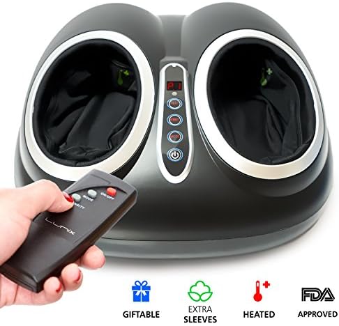 Shiatsu Foot Massager Machine with Deep Kneading - Electric Foot Spa with Heat and Massage for Plantar Fasciitis, Neuropathy and Pain Relief - Bonus Remote Control + Extra Feet Sleeves - Perfect Gift