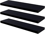 Harbour Housewares Modern Floating Wall Shelf 100cm Black Pack of 3 view 1