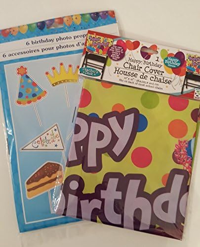 All NEW Birthday Chair Cover with 8 Party Photo Props