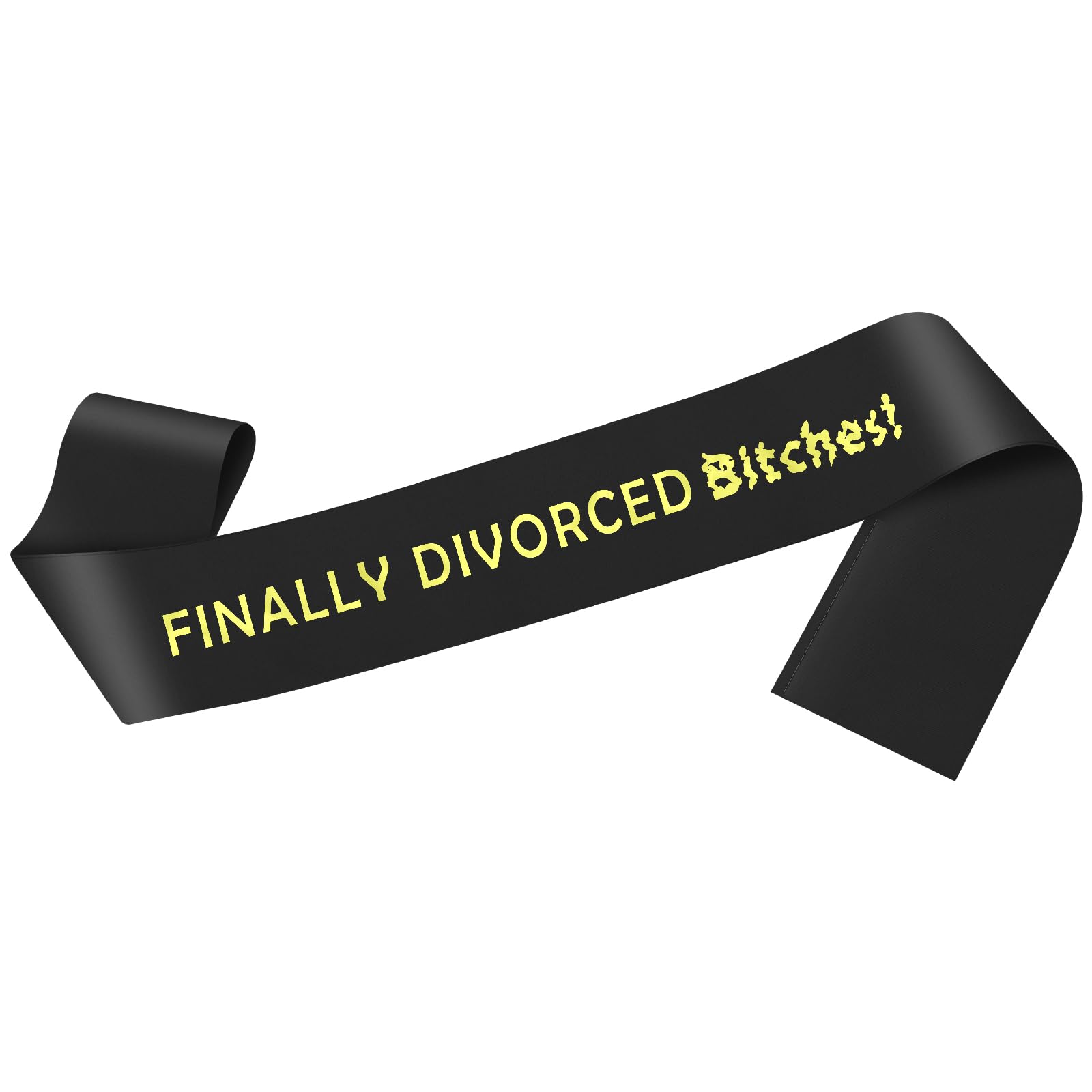Divorced Sash for Women Men Funny Happy Divorced Party Decoration Black Satin Sash with Gold Lettering Breakup Gifts for Men Women Newly Divorced Woman Divorced Sashes for Woman