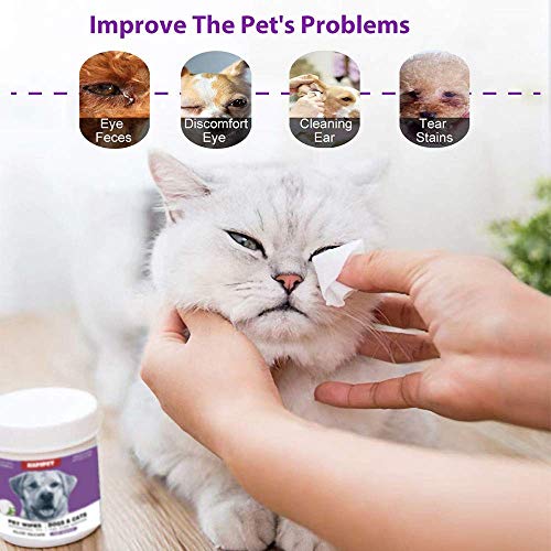 150 Pads Pet Eye Wipes,Eye Tear Stain Remover Wipes for Cats & Dogs,Eye