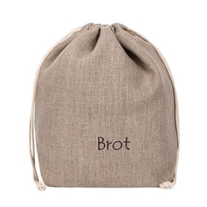 Brottasche aus Leinen, 2 in 1, Brotbeutel zur Aufbewahrung und Brotkorb, atmungsaktiv und dekorativ, Modell Natur, 30 x 34 cm
