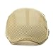 JANGOUL 2 Pack Men's Mesh Breathable Summer Newsboy Cap Adjustable Duckbill Driving Hat (Grey/Khaki)