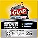Glad Large Drawstring Trash Bags, ForceFlex 30 Gallon Black Trash Bags, 25 Count