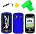 Blue Hard Case Phone Cover + Extreme Band + Stylus Pen + LCD Screen Protector + Yellow Pry Tool for LG Xpression 2 C410 (Blue)