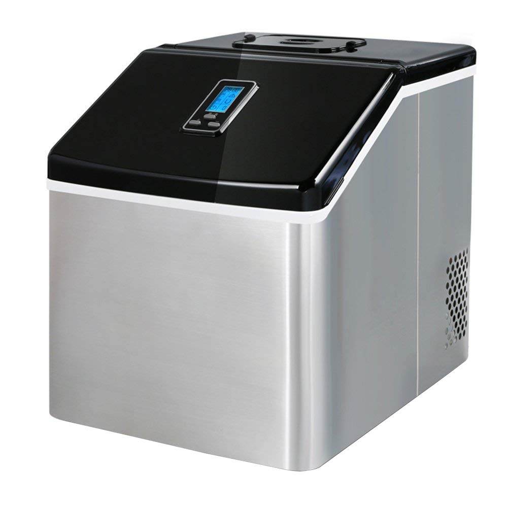 Wgwioo Portable Ice Maker, Countertop Machines Makes 55 Lbs of Ice Cubes Per 24 Hours, Selectable 3 Cube Size