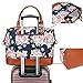 Women Ladies Weekender Bag Overnight Carry-on Tote Duffel in Trolley Handle (Flower-Blue)