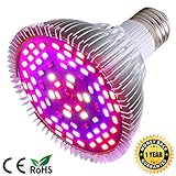 50W Led Grow Light Bulb, Led Plant Bulb Full Spectrum Grow Lights for Indoor Plants Vegetables and Seedlings, LED Plant Light Bulb for Hydroponics Indoor Garden Greenhouse and Organic Soil (E26 78LED