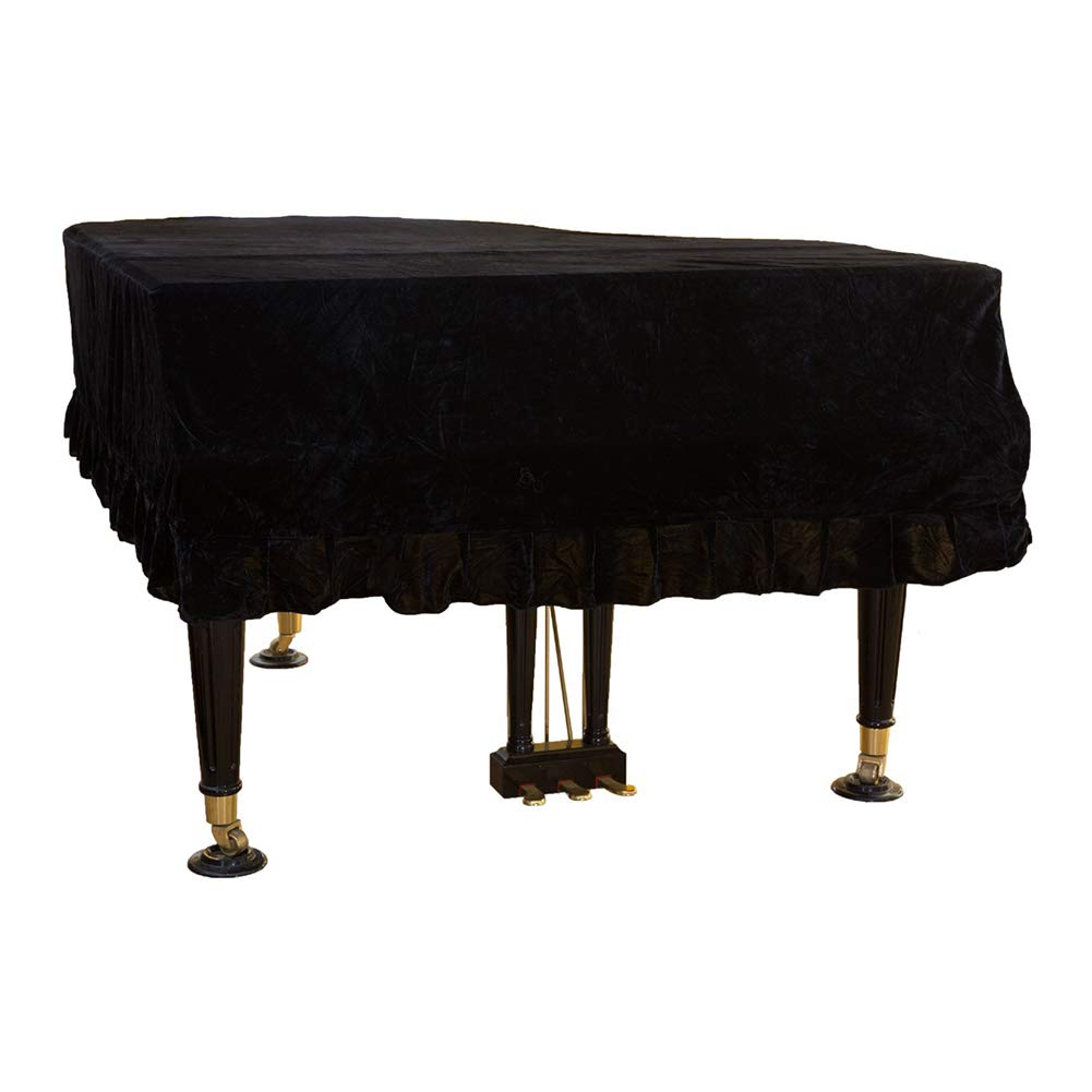 MAYiT Grand Piano Cover, Pleuche Dustproof Piano Cover Washable with Velvet Soft Bordered Triangle Decorated Protective Cover Cloth