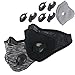Dustproof Masks - 2 Pack Activated Carbon Dust Mask with Extra Filter Cotton Sheet and Valves for Exhaust Gas, Pollen Allergy, PM2.5, Running, Cycling, Outdoor Activities (Black and GrayWhite)