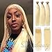 Dorabeauty Platinum Blonde Bundles 4×4 Lace Closure with 3 Bundles #613 Blonde 100% Brazilian Remy Human Hair (ST 14