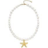 INNERDIVA Delicate Starfish Pendant Necklace, Gold and Silver Tone Twisted Chain Beach Jewelry for Women - Summer Ocean Inspired Adjustable Necklace