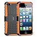 Armor Heavy Duty Rugged Dual Layer Hybrid Shockproof Case Protective Cover 5 5S (Orange)