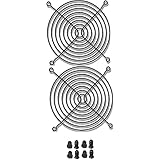 120mm Black Fan Grill / Guard with screws (2 pack)