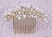 KimmyKu Wedding Hair AccessoriesVintage Gold Crystal Pearl Side Bridal Hair Combs Clips Headpiece