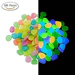 Glowing Garden Pebbles Stones - Blinbling 100Pcs Glow in the Dark Garden Pebbles (Mixed Color) for Decorating Walkways or Fish Tank