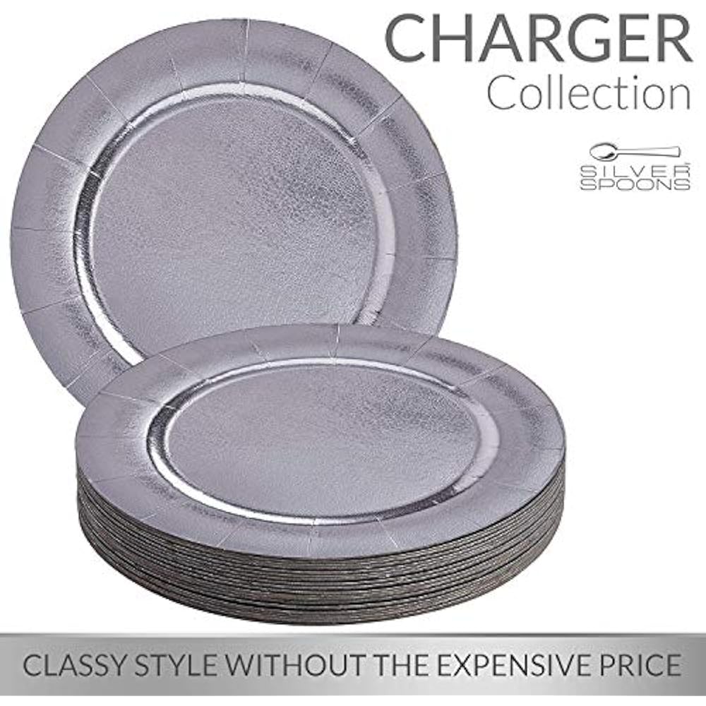 DISPOSABLE ROUND CHARGER PLATES 120pc (Silver) Home " Kitchen eBay