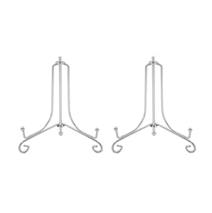 Artliving (2 pack) 4" Iron Display Stand, Sliver Small Iron Easel Plate Display Photo Holder Stand, Displays card,cookie, Decorative Plates,Artwork