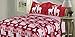 Christmas Quilt Bedspreads 3 Piece Set - Bedspread Coverlet and Holiday Pillow Shams - Premium Quality Microfiber Red and White Bed Covers with Reindeer and Christmas Tree Design