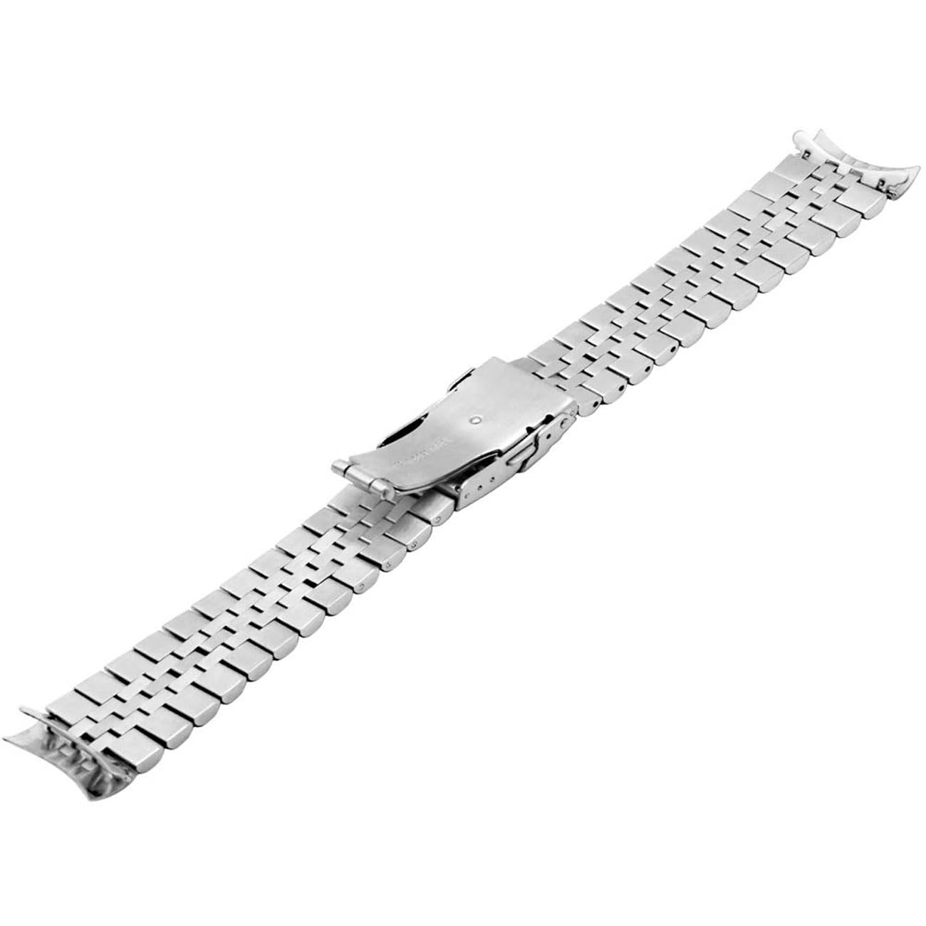 Generic 22mm Curved Ends Stainless Steel Watch Band For Casio MDV106 Duro Brushed Metal Watch Strap Replacement Bracelet Bands Deployment Clasp Silver