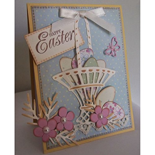Yeahii Flower Basket Cutting Dies Stencil DIY Scrapbooking Embossing Album Paper Card