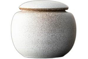 Ceramic Portable Travel Tea Box Mini Tea Storage Containers Tea Leaves Sealing Can Portable Ceramic Tea for Coffee(White2)