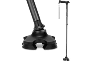 REHAND Walking Cane for Men & Women - Foldable, Adjustable, Lightweight, Self Standing Pivot Walking Cane, Soft Handle Grip, 