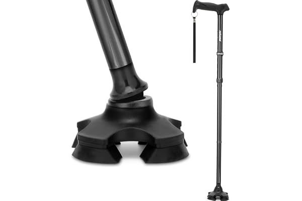 REHAND Walking Cane for Men & Women - Foldable, Adjustable, Lightweight, Self Standing Pivot Walking Cane, Soft Handle Grip,