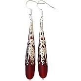 Yinahawaii Handmade Sea Glass Earrings, Hawaiian Jewelry for Women, Long Teardrop Earrings Beach Jewelry, Sea Glass Jewelry For Women Birthday Gift For Her