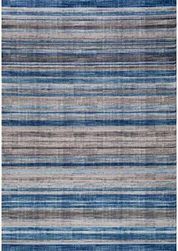 Persian Rugs Multi Colored Modern Accent Lines Area Rug (4'0 x 5'3)