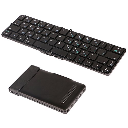 Bluetooth Folding Keyboard Ultra Slim Wireless Foldable Keyboard Portable Folding Keyboard for IOS Android Windows Smartphone Samsung Galaxy Tablet iPad Mini iPhone 7 7plus( Black)