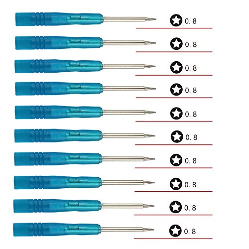 Fixinus 10 Pieces Magnetic 5 Point Star Pentalobe 0.8 MM Mini Screwdrivers for Apple iPhone 4 4S 5 5S 6 6S 6Plus Cellphone MacBook Pro Air Laptop PC, P2 or TS1