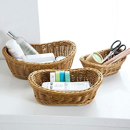 L.I.B Cesta de Mimbre Ovalada Cesta de Pan Cesta de Servicio Cesta de