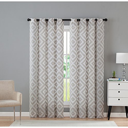 VCNY Home Emerson Curtain Grommet Drape Window Curtain Panel Pair, Window Treatment, 54"x84" (2 Pieces), Taupe