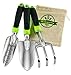 3-Piece Gardening Tool Set with Large Ergonomic Handles; Best for Lawn & Garden Care; Trowel, Transplanter & Cultivator; Includes Burlap Sack - Makes Wonderful Gift