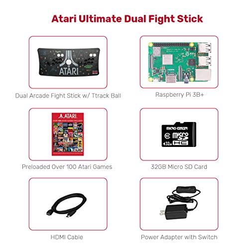Atari Ultimate Arcade Fightstick USB Dual Joystick with Trackball 2 Player Game Controller