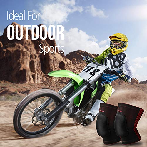 image for Powsure Volleyball Knee Pads, Thick Sponge Anti-Slip Protective Basket